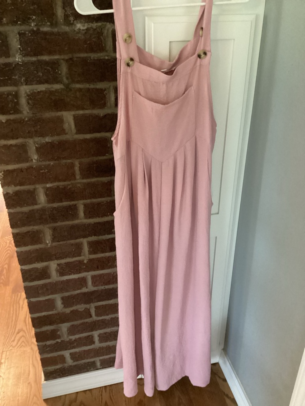 Sleeveless Soft Pink overall wide leg Jumpsuit
